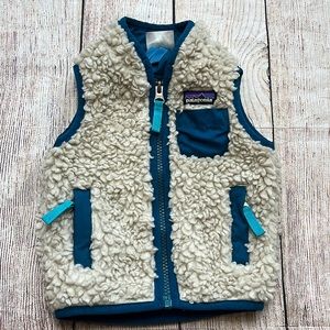 Patagonia | infant toddler retro vest Sherpa teal 3-6 months boy girl retro-X